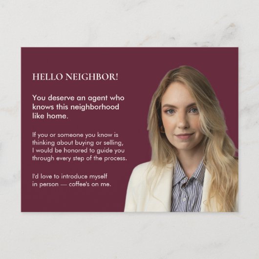 Klassieke Sleutel Introductie Maroon Vastgoed Make Briefkaart (Voorkant)