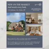 Klassieke Sleutel Lijst Grijs Vastgoed Agent Flyer (Voorkant)