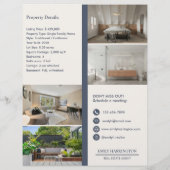 Klassieke Sleutel Lijst Grijs Vastgoed Agent Flyer (Achterkant)