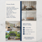 Klassieke Sleutel Lijst Navy Vastgoedmakelaar Flyer (Achterkant)