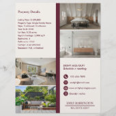 Klassieke Sleutel Lijst Purper Vastgoed Agent Flyer (Achterkant)