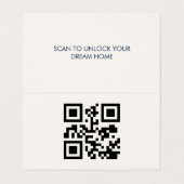 Klassieke Sleutel QR Code Marine Vastgoedmakelaar Visitekaartje (Binnenkant ongevouwen)
