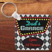 Klassieke sleutelhanger cadeau voor papa's garage (Voorkant)