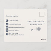Klassieke Sleutelintroductie Grijs Makelaar Briefkaart (Achterkant)