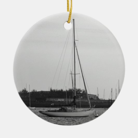 Klassieke sloep keramisch ornament (Voorkant)