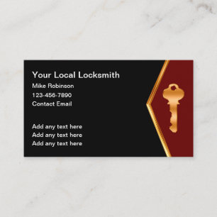 Klassieke Slotmaker Business Cards Huissleutel Visitekaartje
