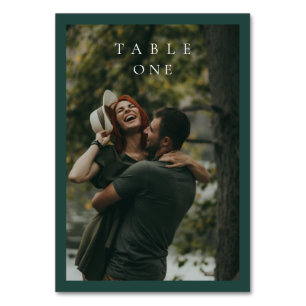Klassieke smaragdgroene eenvoudige foto bruiloft kaart