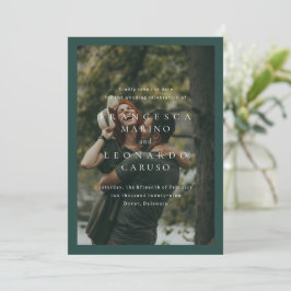Klassieke Smaragdgroene Eenvoudige Foto Bruiloft Save The Date