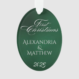 Klassieke smaragdgroene eerste kerst van het koppe ornament
