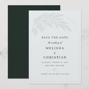 Klassieke Smaragdgroene Winter Save the Date Kaa