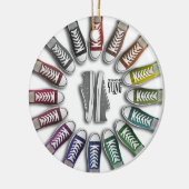 Klassieke Sneakers cirkel Keramisch Ornament (Links)