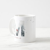 Klassieke Sneeuwachtige Kerstmis Winter Scène Mono Koffiemok (Voorkant links)