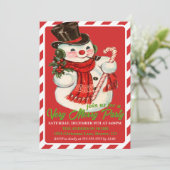  Klassieke Sneeuwman Custom Christmas Party Kaart (Staand voorkant)