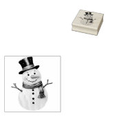 Klassieke Sneeuwman Houten Stempel Kunst (Gestempeld)