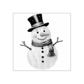 Klassieke Sneeuwman Houten Stempel Kunst (Afrduk)