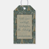 Klassieke Sneeuwrijke Winter Forest Trees Art Patt Cadeaulabel (Voorkant)