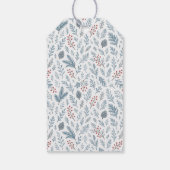 Klassieke Sneeuwrijke Winter Forest Trees Art Patt Cadeaulabel (Achterkant)