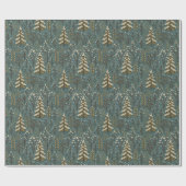 Klassieke Sneeuwrijke Winter Forest Trees Art Patt Cadeaupapier (Vlak)