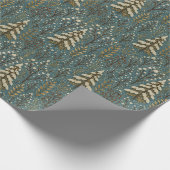 Klassieke Sneeuwrijke Winter Forest Trees Art Patt Cadeaupapier (Hoek)