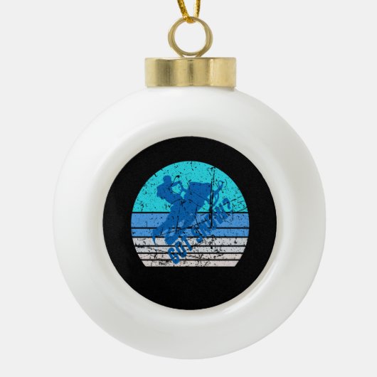 Klassieke sneeuwscooters keramische bal ornament (Voorkant)