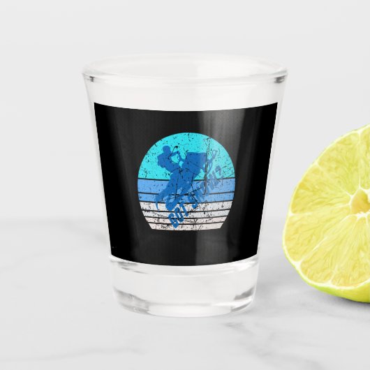 Klassieke sneeuwscooters shot glas (Voorkant)
