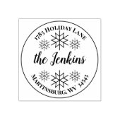 Klassieke sneeuwvlok Kerstmis vakantie retour adre Rubberstempel (Afrduk)