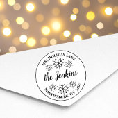 Klassieke sneeuwvlok Kerstmis vakantie retour adre Rubberstempel