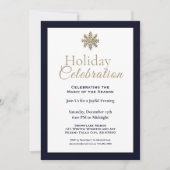 Klassieke sneeuwvlok vakantie feestuitnodiging kaart (Voorkant)