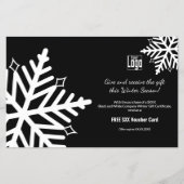 Klassieke Sneeuwvlok Winter Promotie Zwart & Wit Flyer (Voorkant)