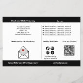 Klassieke Sneeuwvlok Winter Promotie Zwart & Wit Flyer (Achterkant)