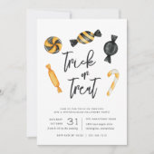 Klassieke Snoep Trick or treat Halloween Party Kaart (Voorkant)