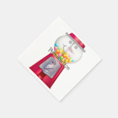 Klassieke snoepautomaat sneeuwman sneeuwbol  servet (Hoek)