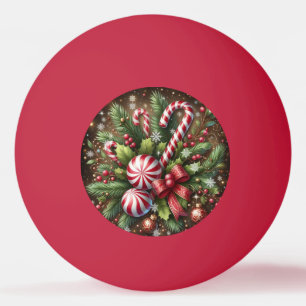 Klassieke snoepriet / pepermunt kerstgroen pingpongbal