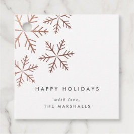 Klassieke Snowflake Faux Folie Holiday Bedankjes Labels