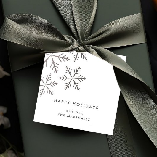 Klassieke Snowflake Faux Folie Holiday Bedankjes Labels