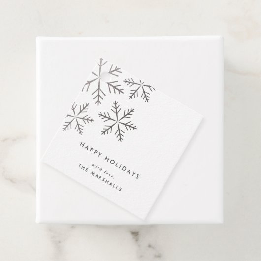 Klassieke Snowflake Faux Folie Holiday Bedankjes Labels (In situ)