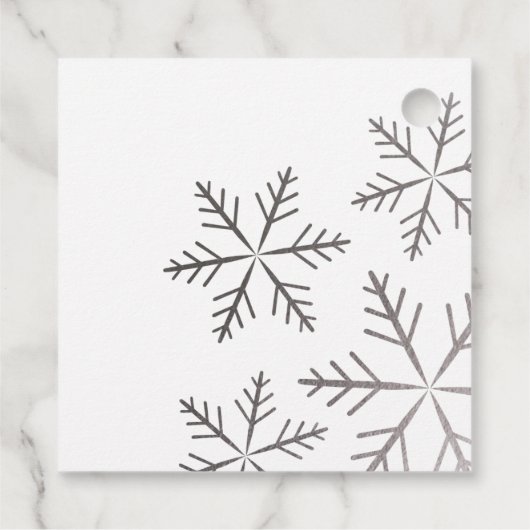 Klassieke Snowflake Faux Folie Holiday Bedankjes Labels (Achterkant)