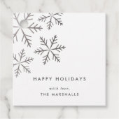 Klassieke Snowflake Faux Folie Holiday Bedankjes Labels (Voorkant)