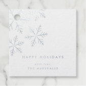 Klassieke Snowflake Holiday Silver Bedankjes Labels (Voorkant)