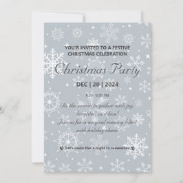 Klassieke Snowflake kerstfeest uitnodiging