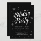 Klassieke Snowflakes Holiday Party Uitnodiging (Voorkant / Achterkant)