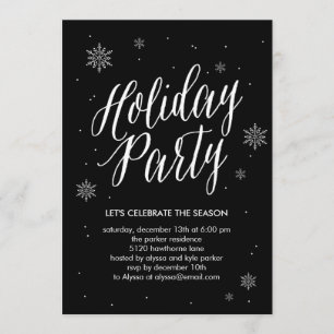 Klassieke Snowflakes Holiday Party Uitnodiging