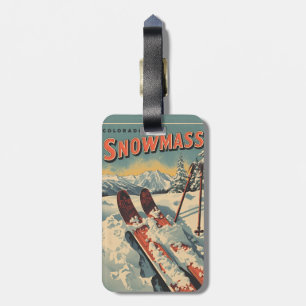 klassieke SNOWMASS winter espen Colorado skigebied Bagagelabel