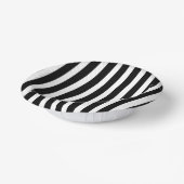 Klassieke Solid White en Black Striped 7" Papieren Kommen (Gebogen)