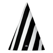 Klassieke Solid White en Black Striped Stijlvol Feesthoedjes (Links)