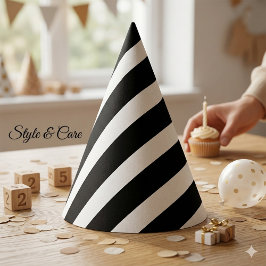 Klassieke Solid White en Black Striped Stijlvol Feesthoedjes