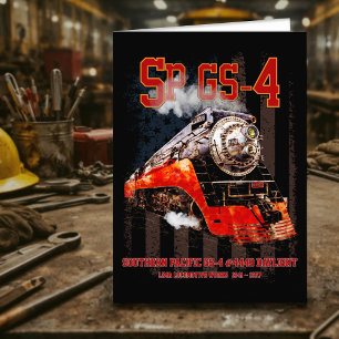 Klassieke Southern Pacific GS-4 stoomlocomotief Bedankkaart