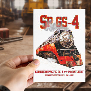 Klassieke Southern Pacific GS-4 stoomlocomotief Briefkaart