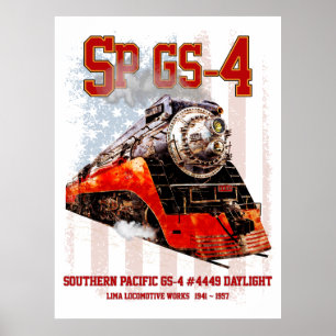 Klassieke Southern Pacific GS-4 stoomlocomotief Poster