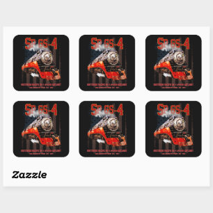 Klassieke Southern Pacific GS-4 stoomlocomotief Vierkante Sticker